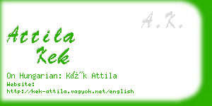 attila kek business card